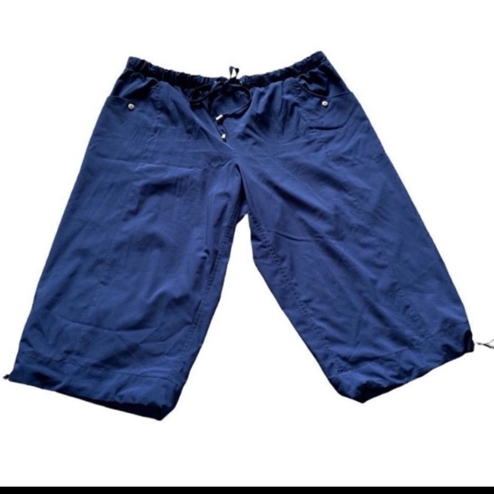 ☀️Lane Bryant Navy Blue Elastic/Drawstring Waistband Capris